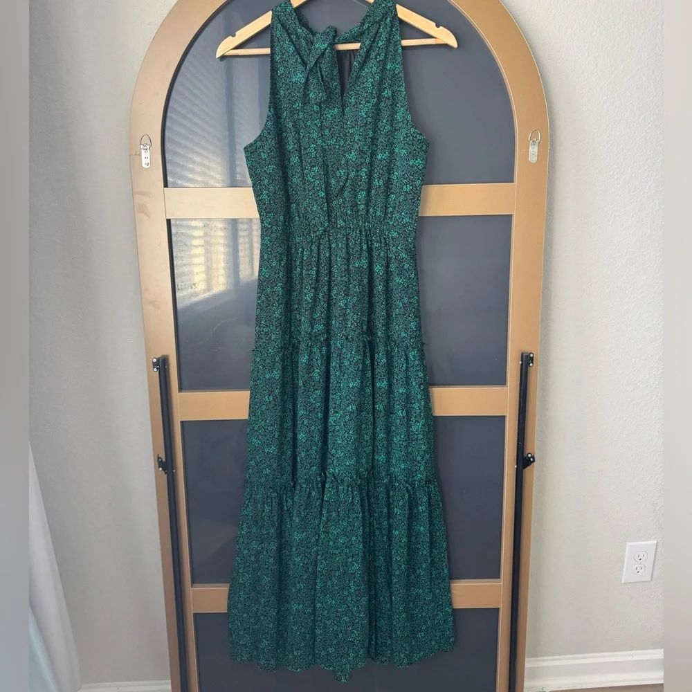 J.Crew Green Halter Maxi Dress Size 4 - Picture 5 of 8